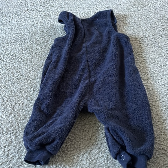 One piece navy blue overalls- very soft and warm 12 months with bear - Picture 6 of 6